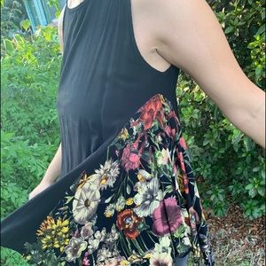 flowy floral and black tank